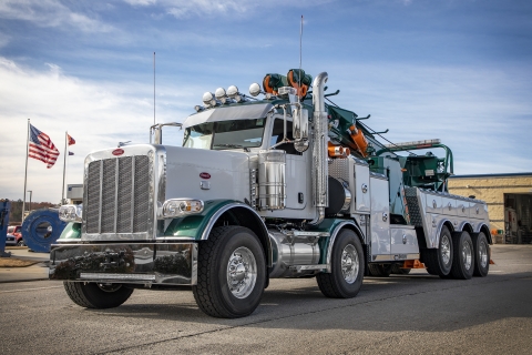 Century® 1150 Rotator can be installed on multiple truck chassis like this Peterbilt truck.