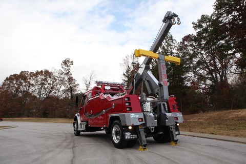 rear photo of a red vulcan v-30 stretched out