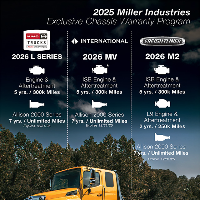 Miller Industries class 6 chassis warranty
