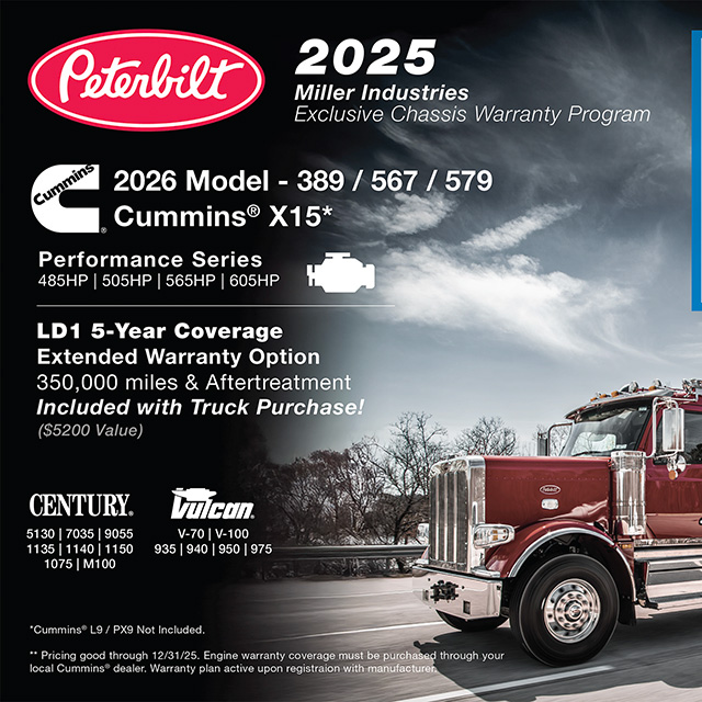 Miller Industries Peterbilt chassis warranty