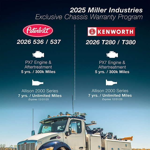 Miller Industries Peterbilt and Kenworth class 6 chassis warranty