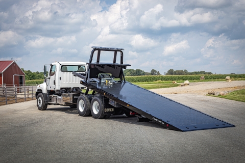 30 series conventional industrial carrier with the bed slid and tilted back