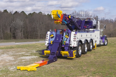 white and purple vulcan 975 rotator with underlift extended