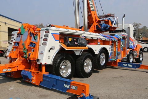 Image show a Century®️ 1150 rotator outfitted with the UPF Polybody®️ toolbox option. This provides roll-up style doors and additional resistance against corrosion from road salts and chemicals.