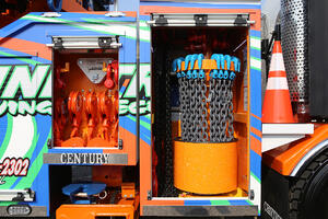 This image shows the optional chain carousel and block storage for the Century®️ and Vulcan®️ line of rotators.