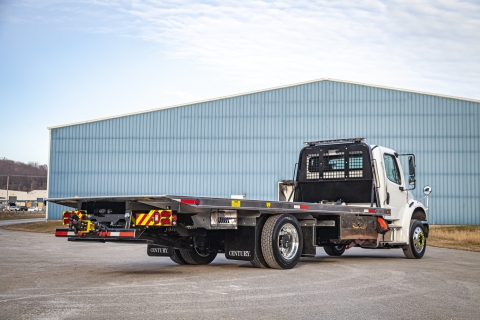 Century 12 series aluminum bed with additional under-bed options like toolbox and safety cone holders