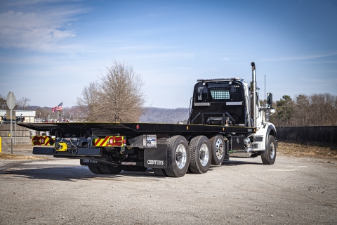 Image shows a Century R30 industrial carrier from the rear with the bed stowed.