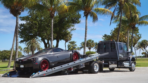 pagani huayra loaded on a century 12 series lcg with right approach option