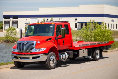 vulcan 12 series lcg carrier mounted on an international truck chassis