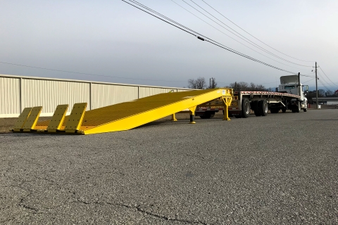 yard ramp at rear of tractor trailer