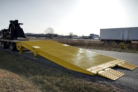 loading a trailer with the yard ramp