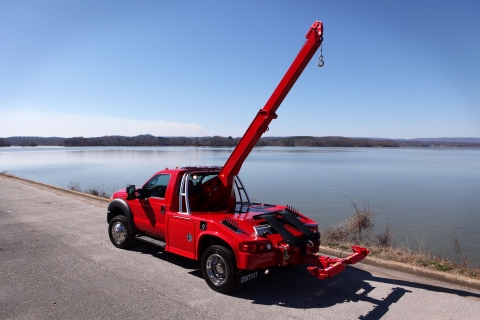 red century 411 wrecker with boom extended