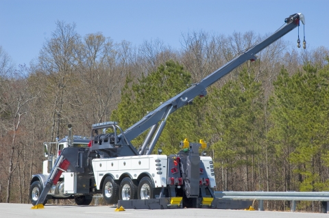 white and gray century 1135 on a peterbilt 389 chassis stretched out