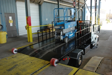 Drive equipment directly on to Titan® C-Series deck at loading dock