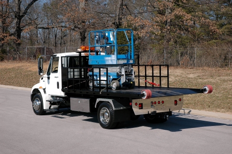 titan c series loaded with a rental scissor lift