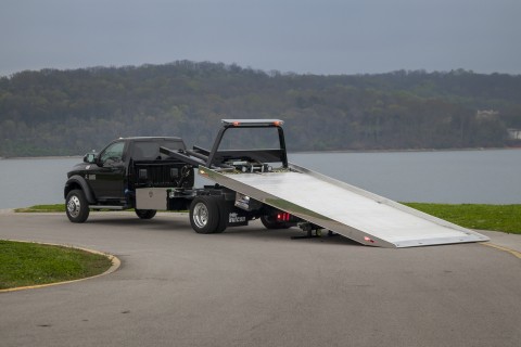 vulcan 10 series car carrier with aluminum bed slid back