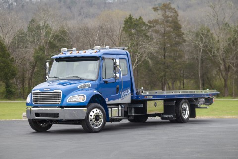 12 series lcg car carrier blue freightliner m2 front