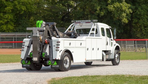 white century 5130 with gray on a freightliner m2 extended cab chassis