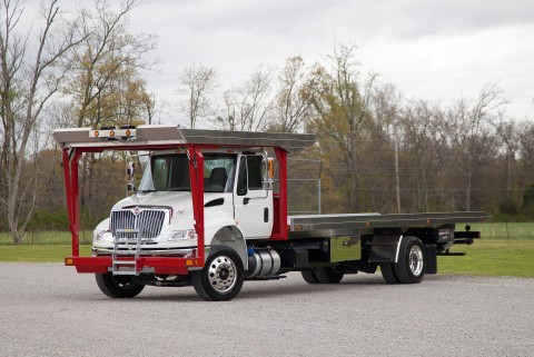 century 4 car carrier on a white international mv chassis